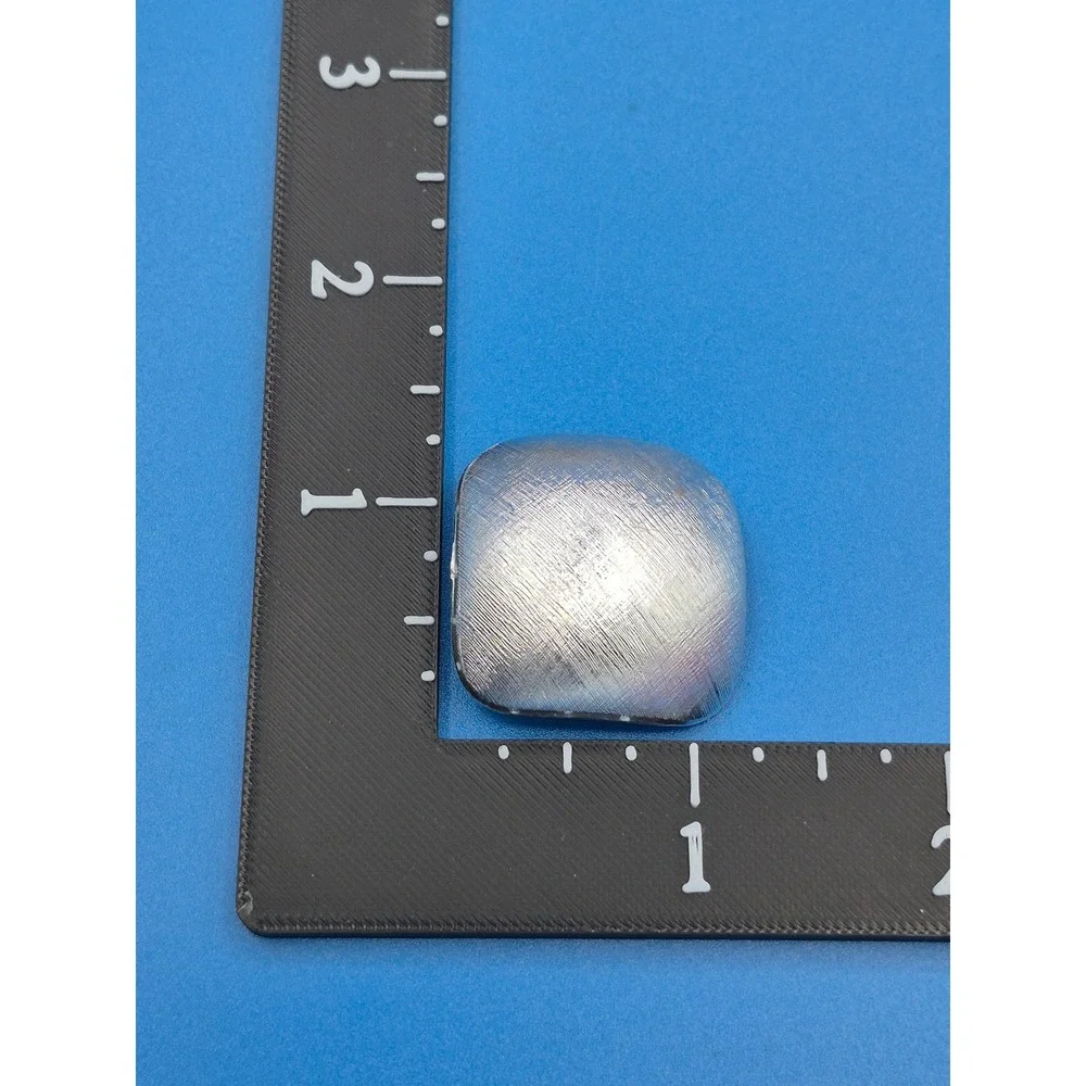 Vintage Western Germany Scarf Clip Silver Tone Brushed Textured Square Domed